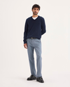 Front view of model wearing Folkstone Gray Ultimate Chino Pants with Smart 360 Flex™, Slim Fit.