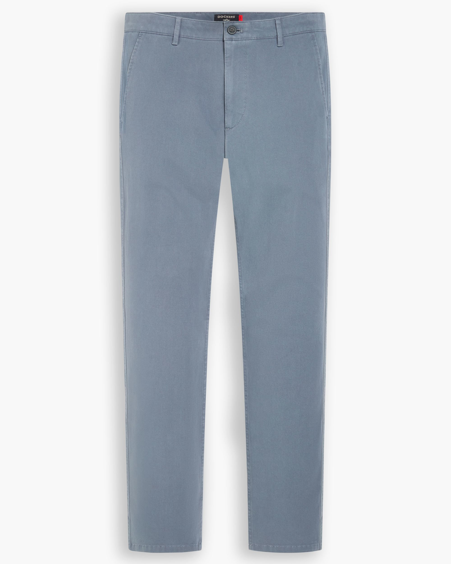 View of model wearing Folkstone Grey Essential Chino Pants, Skinny Fit.