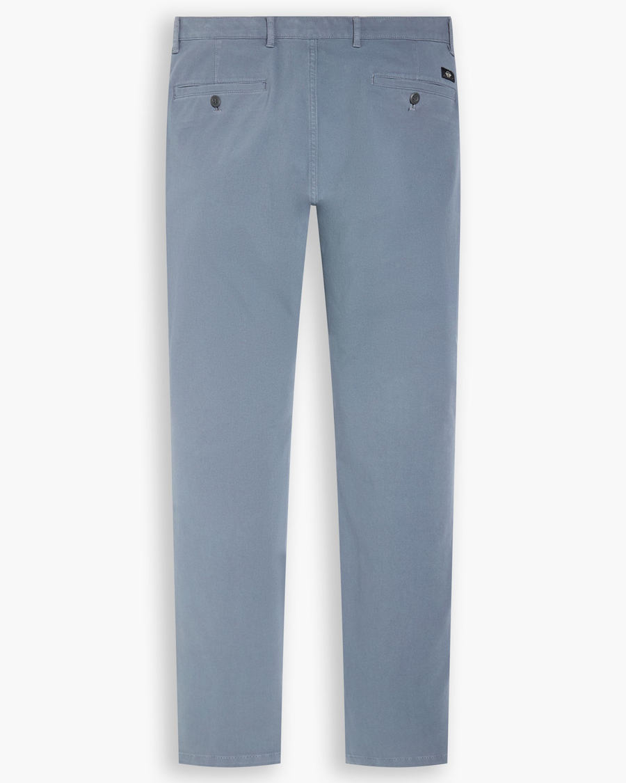 View of model wearing Folkstone Grey Essential Chino Pants, Skinny Fit.