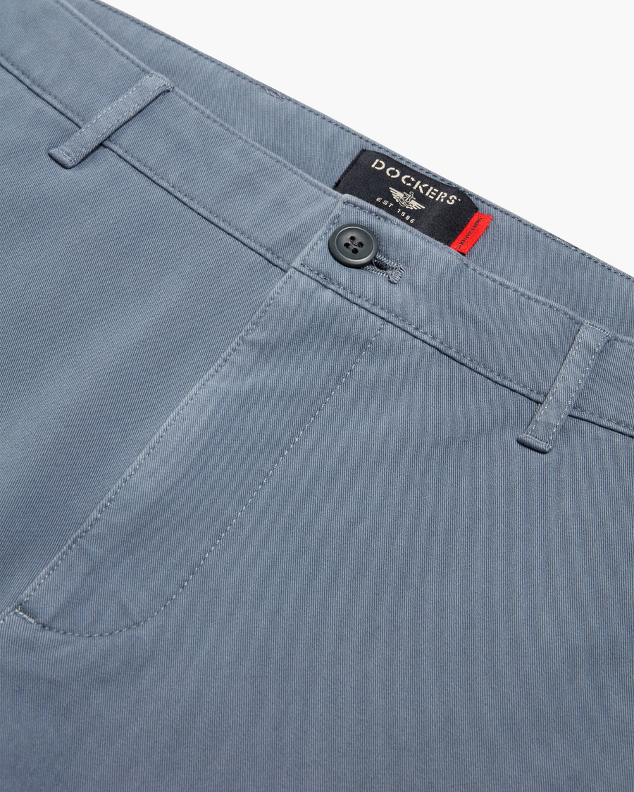 View of model wearing Folkstone Grey Essential Chino Pants, Skinny Fit.