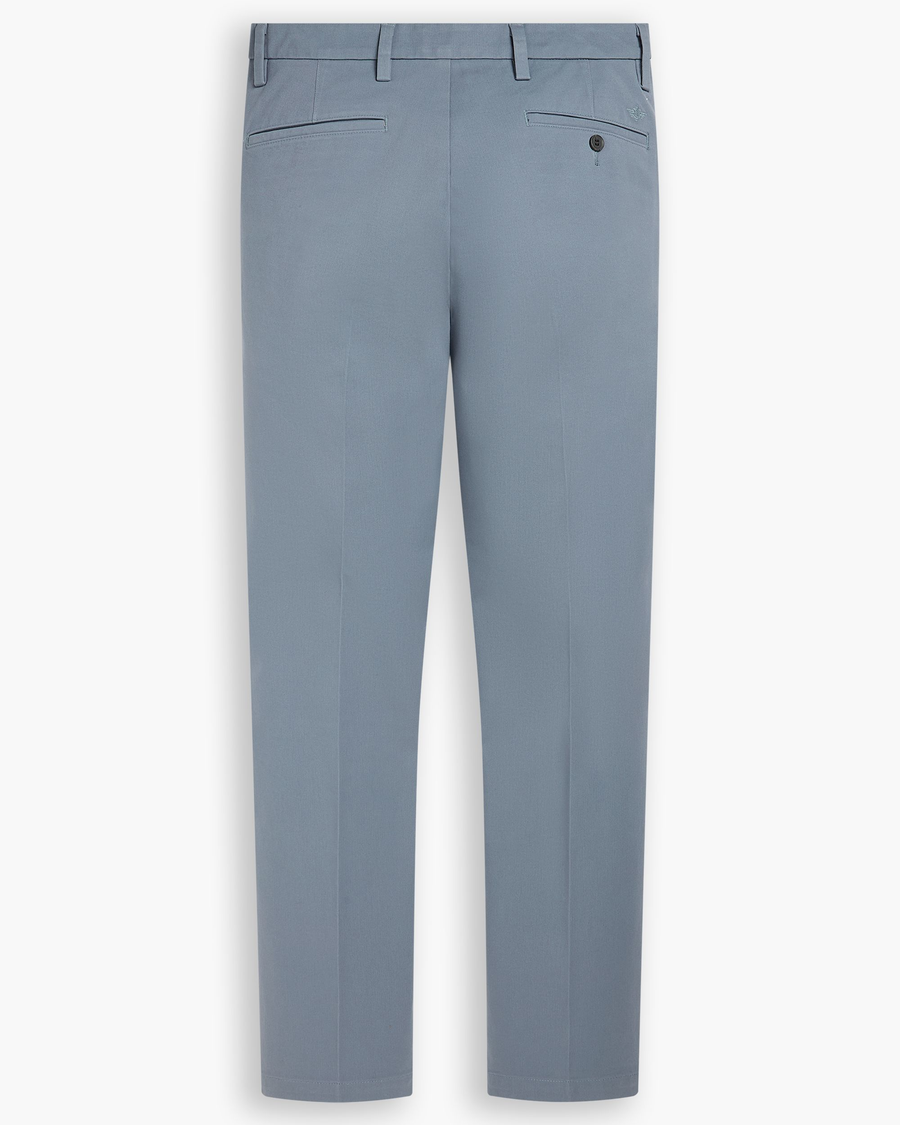 View of model wearing Folkstone Grey Workday Khaki Pants, Slim Fit.