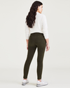 Back view of model wearing Forest Night Women's Skinny Fit Chino Pants.