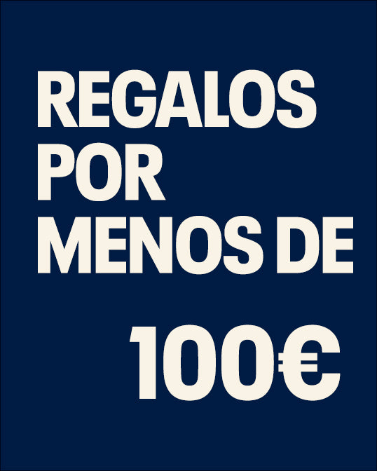 Text ' GIFTS UNDER 100€' on a blue background