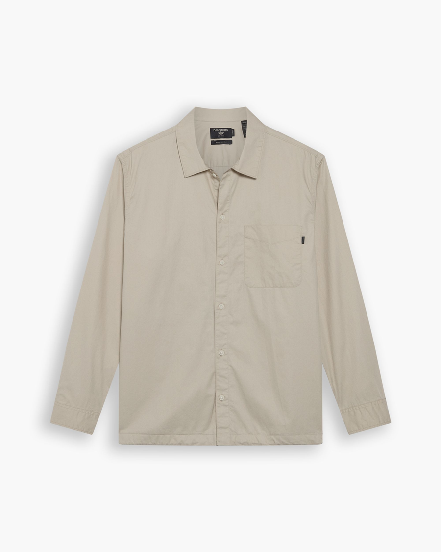 View of model wearing Grit Coach's Shirt, Relaxed Fit.