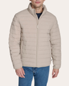 Front view of model wearing Grit Men's Packable Jacket.
