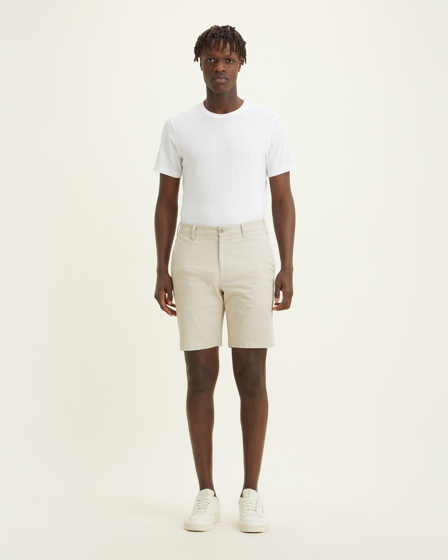 Front view of model wearing Grit Men's Supreme Flex Modern Chino Short.