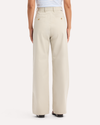 View of model wearing Grit Signature Iron Free Khakis, High Wide with Stain Defender®.