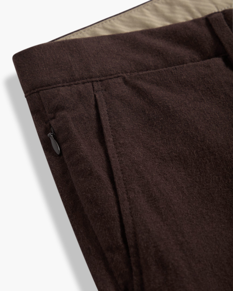 View of model wearing Hammond Mole Heather Crafted Khaki Pants, Slim Fit.