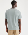 Back view of model wearing Harbor Gray Men's Regular Fit Original Tee Shirt.