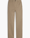 View of model wearing Harvest Gold Blake Chino Pants, High Straight Fit.