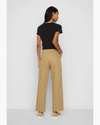 Back view of model wearing Harvest Gold Women's High Waisted Straight Fit Original Khaki Pants.