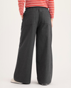 Back view of model wearing Heather Gray Drawstring Pants.