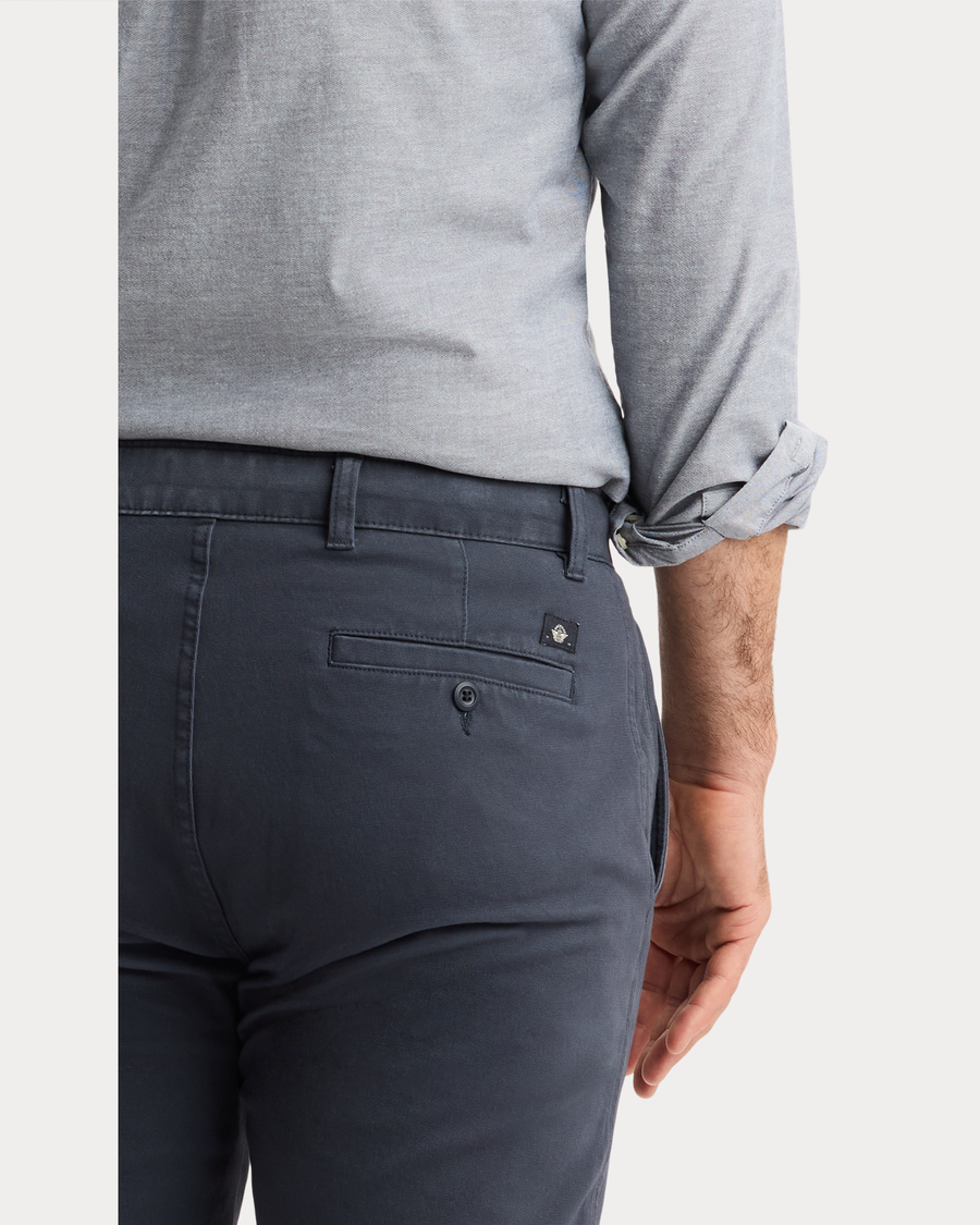 View of model wearing India Ink Ultimate Chinos, Slim Fit.