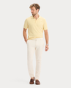 View of model wearing Italian Straw Original Polo, Slim Fit.
