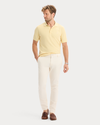 View of model wearing Italian Straw Original Polo, Slim Fit.