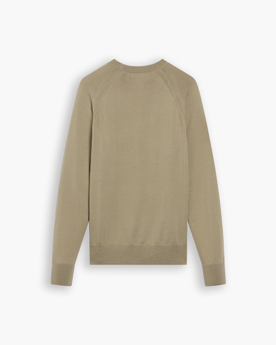 View of model wearing Lemon Pepper Crewneck Sweater, Regular Fit.