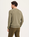 Back view of model wearing Lemon Pepper Crewneck Sweater, Regular Fit.