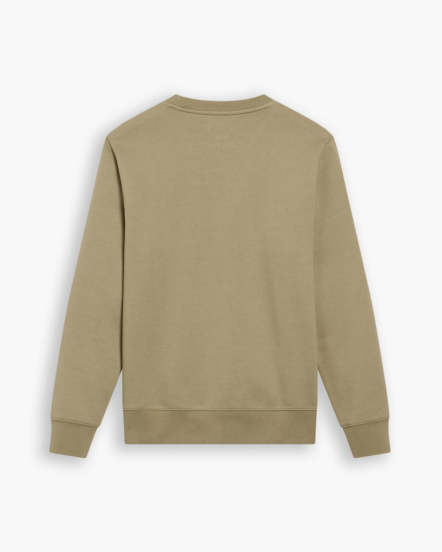 View of model wearing Lemon Pepper Crewneck Sweatshirt,  Regular Fit.