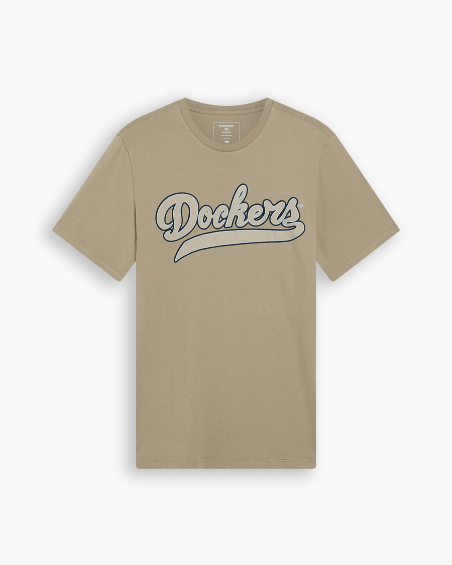 View of model wearing Lemon Pepper Graphic Tee, Slim Fit.