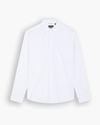 View of model wearing Lucent White Go Shirt Long Sleeve, Regular Fit.