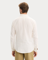 Back view of model wearing Lucent White Icon Button Up Shirt, Slim Fit.