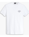 View of model wearing Lucent White (Navy Blazer) Logo Tee, Slim Fit.