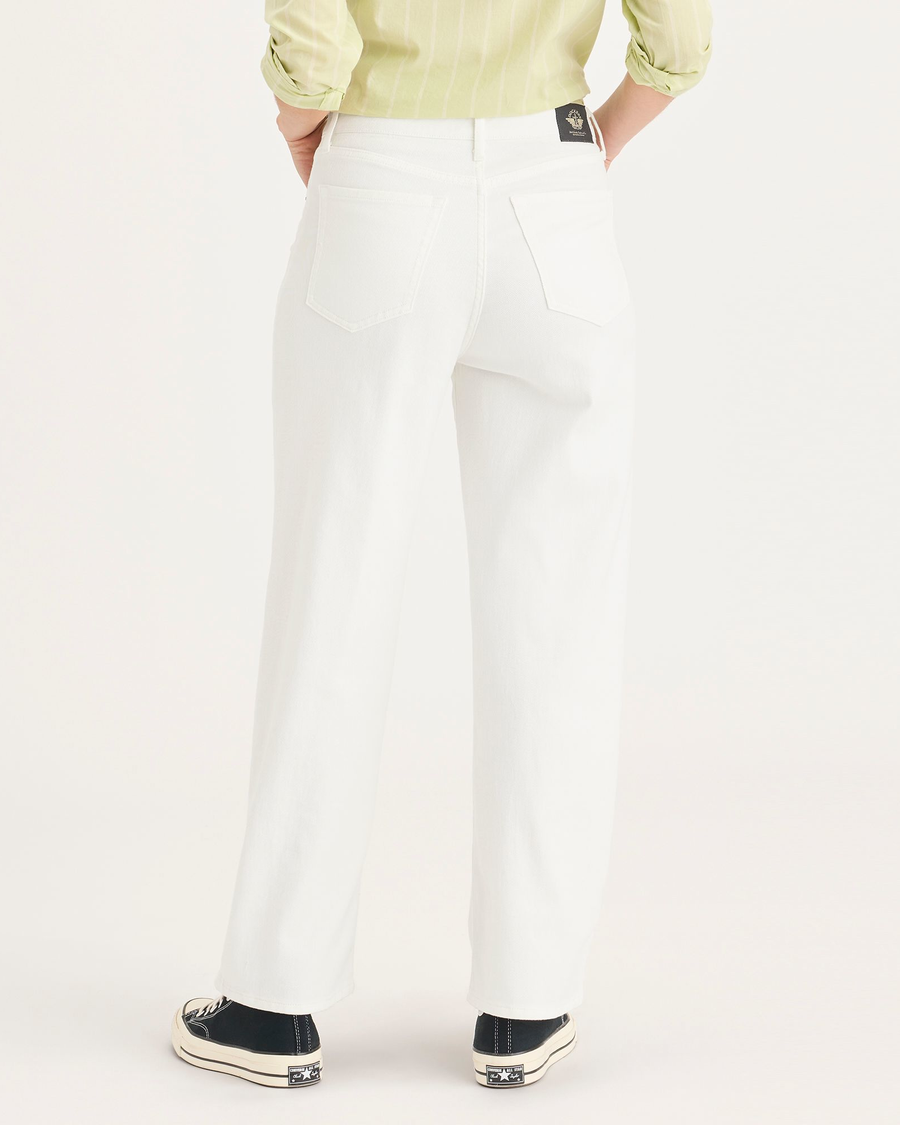 Back view of model wearing Mainsail Women's High Straight Sutter Pants.