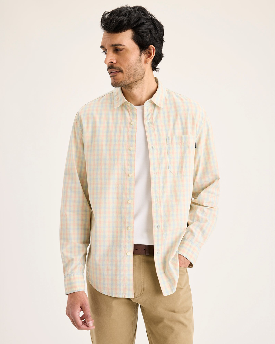Front view of model wearing Masdeval Men's Regular Fit Ultimate Shirt.