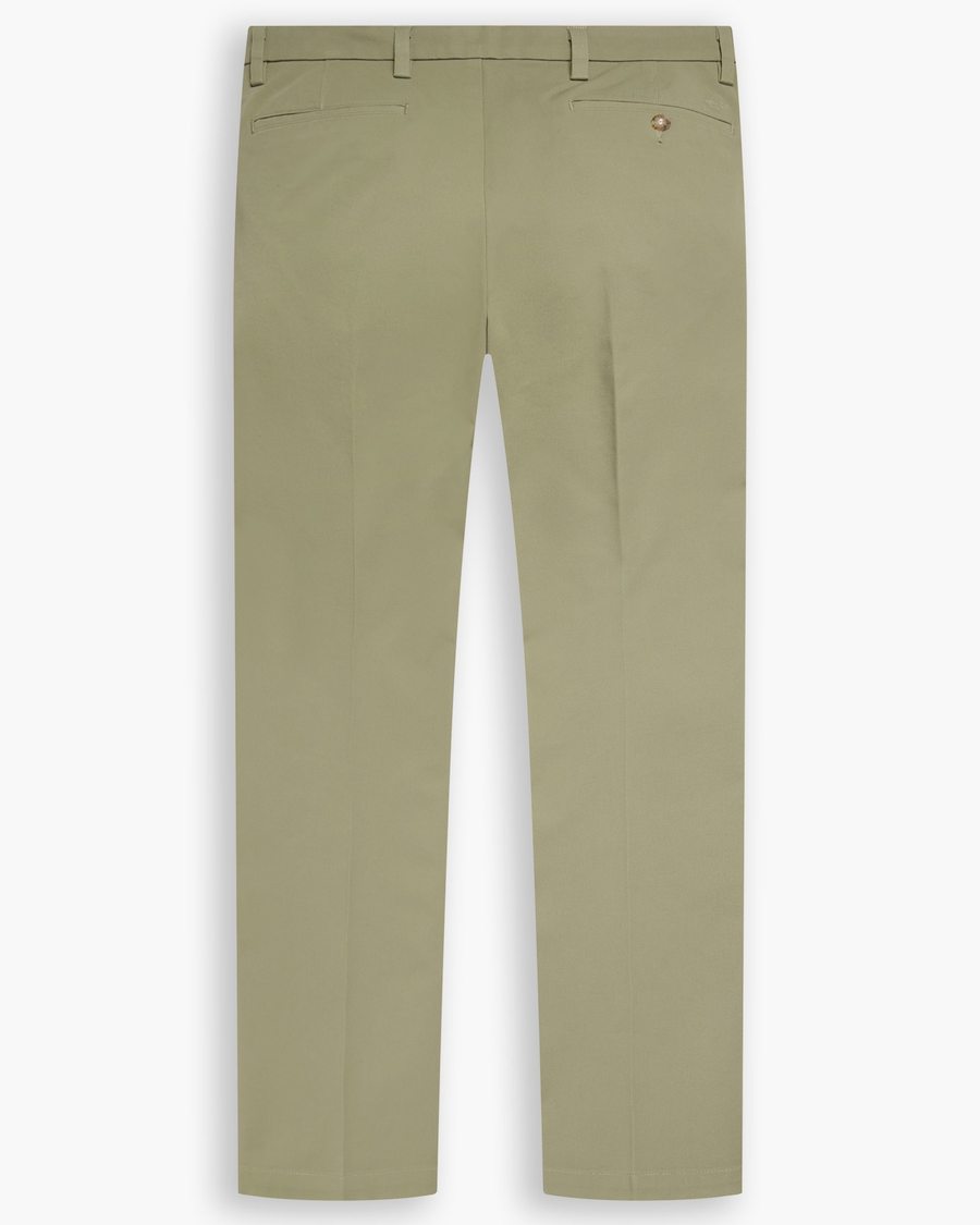 View of model wearing Mermaid Workday Khaki Pants, Slim Fit.