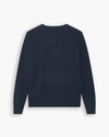 View of model wearing Navy Blazer Crafted Cashmere Sweater, Regular Fit.