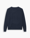 View of model wearing Navy Blazer Crafted Cashmere Sweater, Regular Fit.