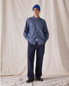 Front view of model wearing Navy Blazer Dockers® x Transnomadica Officer Chino.