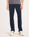 Front view of model wearing Navy Blazer Go Activeflex Pull-On Pant, Slim Fit.