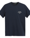 View of model wearing Navy Blazer Logo Tee, Slim Fit.
