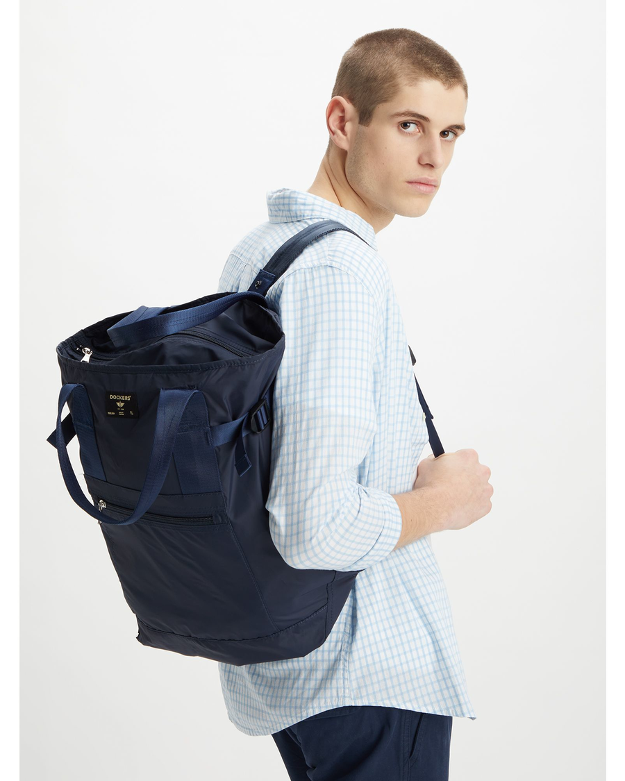 View of  Navy Blazer Men's Packable Bagpack.