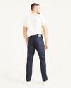 Back view of model wearing Navy Blazer Men's Slim Fit Smart 360 Flex Jean Cut Pants.