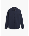 Front view of model wearing Navy Blazer Oxford Shirt, Slim Fit.