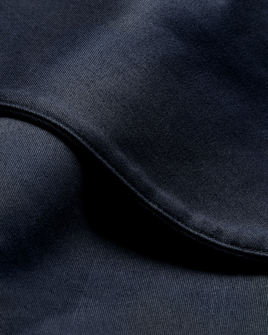 View of model wearing Navy Blazer Signature Refined Blazer, Regular Fit.