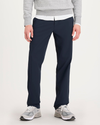Front view of model wearing Navy Go Airweave Chino, Straight Fit.