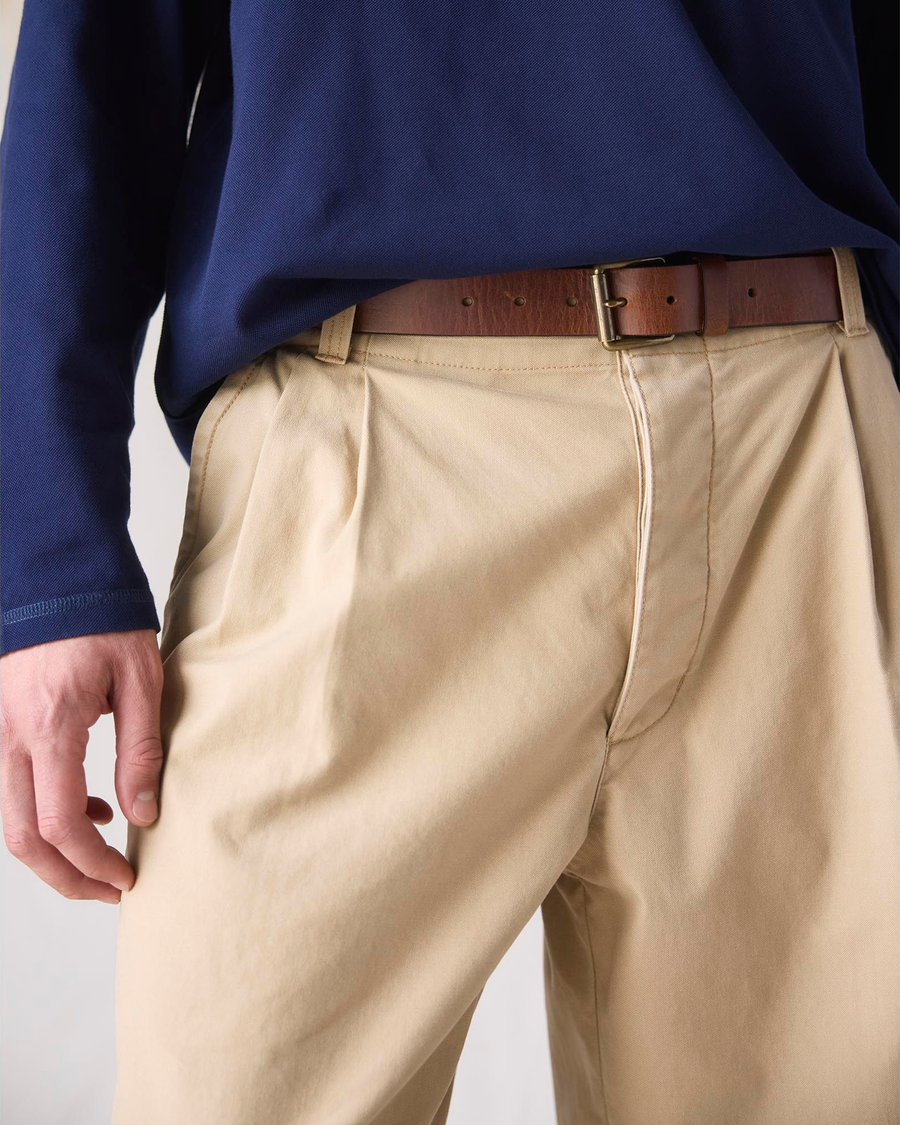 View of model wearing New British Khaki Dockers® x Transnomadica Rigger Pant.