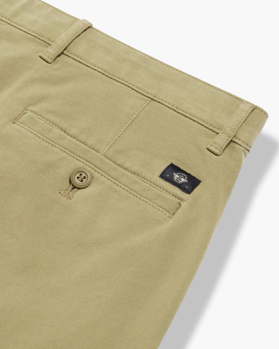 View of model wearing New British Khaki Essential Chino Pants, Skinny Fit.