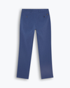 View of model wearing Ocean Blue Crafted Khaki Pants, Slim Fit.