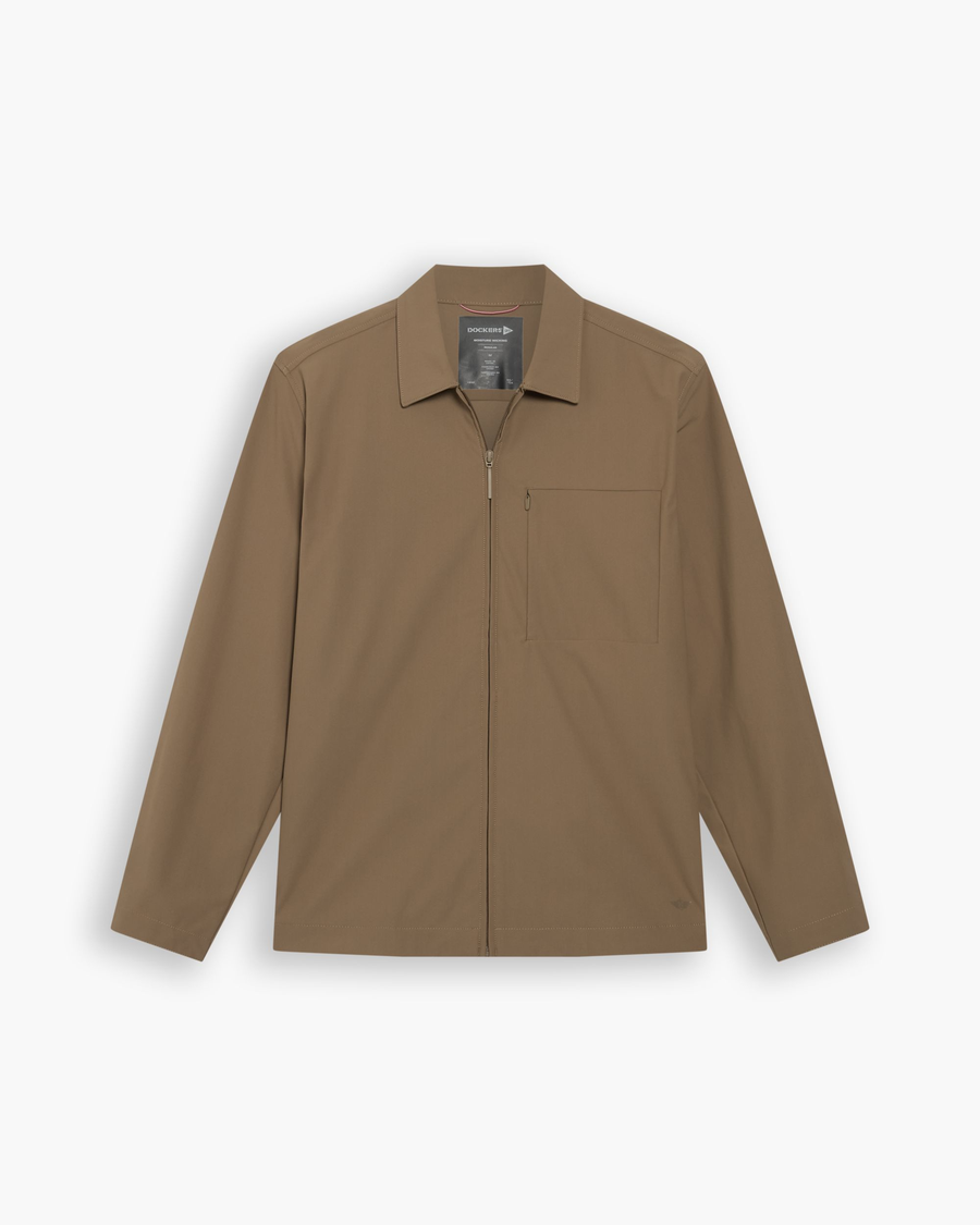 View of model wearing Otter Go Overshirt, Regular Fit with Airweave.