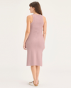 Back view of model wearing Pale Mauve Women's Tank Dress.
