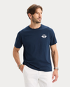 Front view of model wearing Pembroke Graphic Tee, Regular Fit.