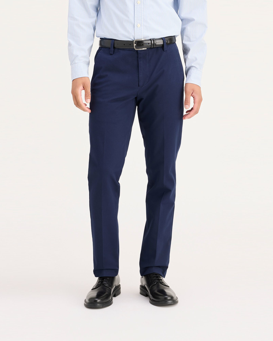 Front view of model wearing Pembroke Workday Khaki Pants, Slim Fit.