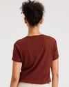 Back view of model wearing Picante Women's Slim Fit Graphic Tee Shirt.