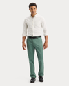 View of model wearing Playoff Tea 2 Button Collar Shirt, Slim Fit.