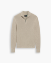 View of model wearing Pure Cashmere Quarter Zip Sweater, Regular Fit.