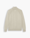 View of model wearing Pure Cashmere Turtleneck Sweater, Regular Fit.